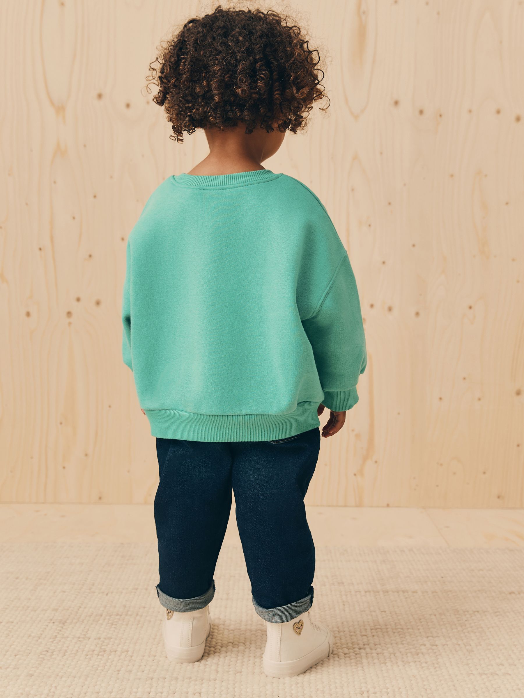 Groene kat - Sweatshirt met ronde hals (3 mnd-7 jr)