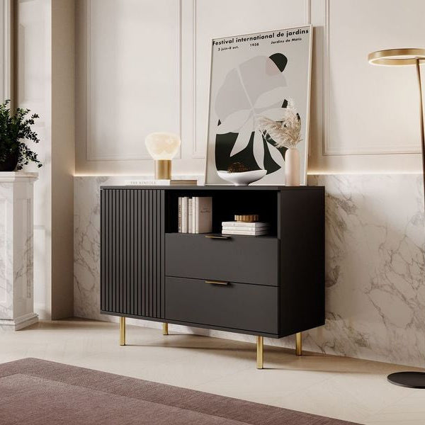 Nicola - Dressoir - Zwart - 107x41x80 cm