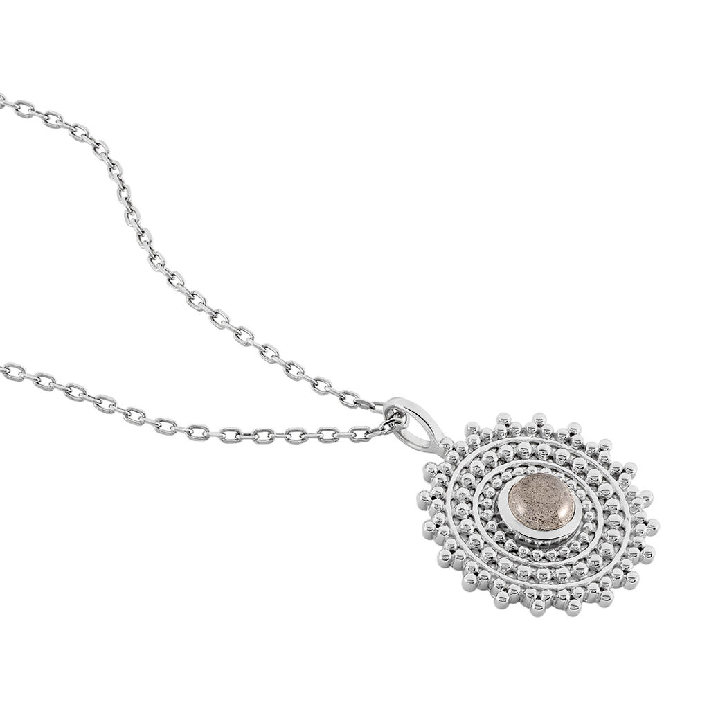 Collier Nyoko Argent Blanc Labradorite