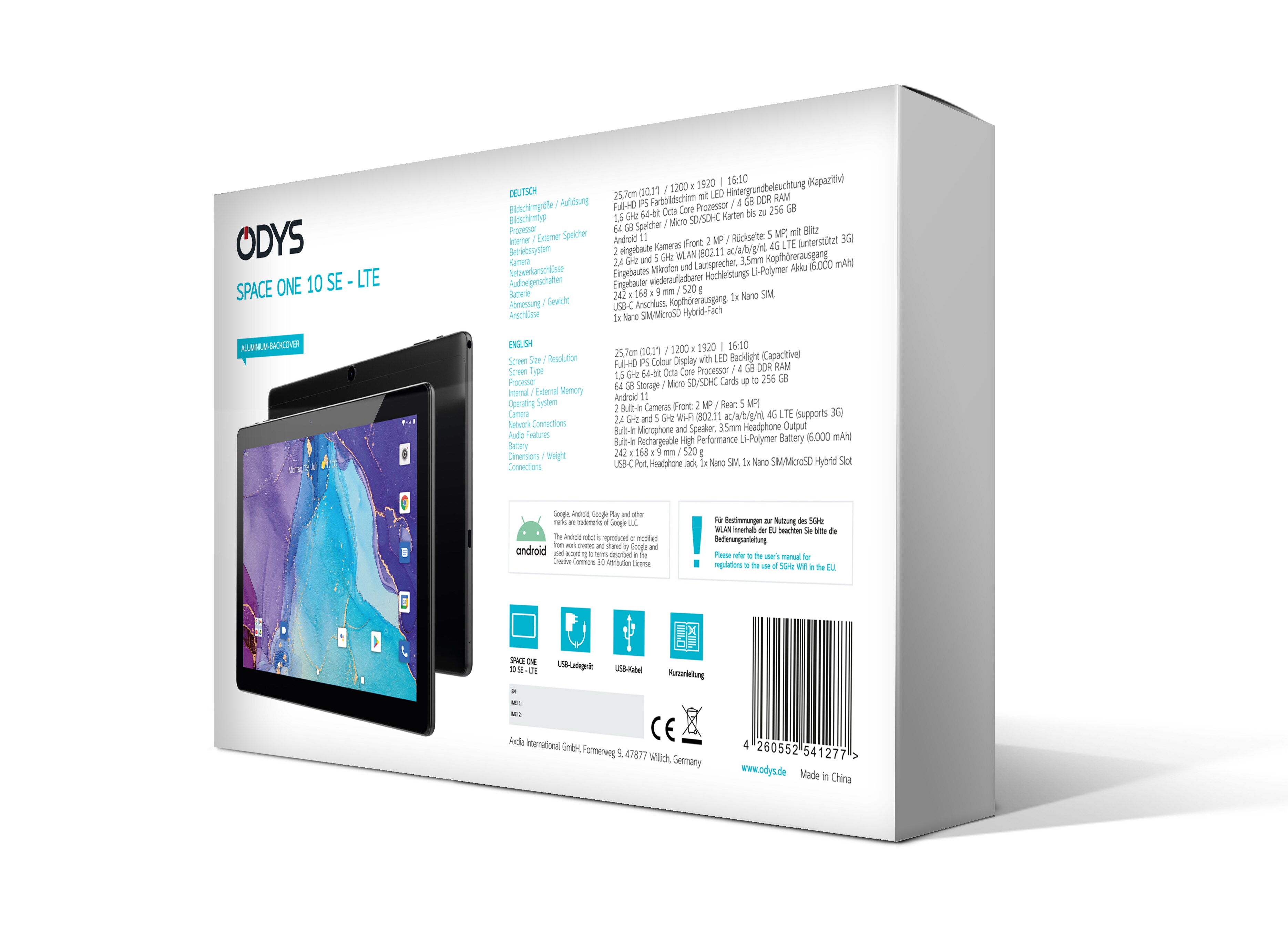Odys Space One 10 Tablet SE LTE 4G 10,1 Zoll