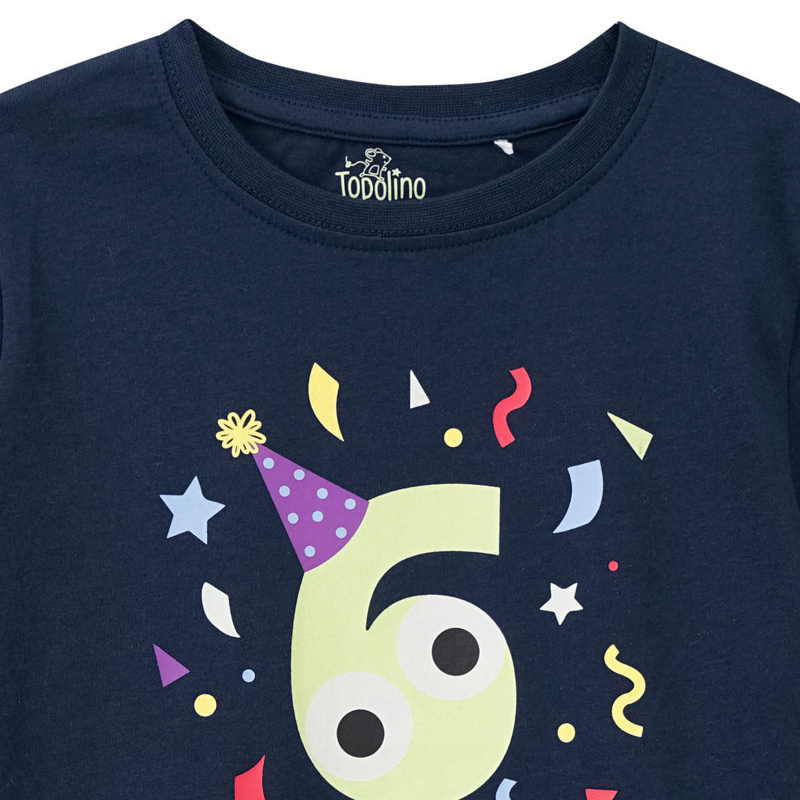 Topolino Kinder T-Shirt mit Geburtstagszahl 6 dunkelblau