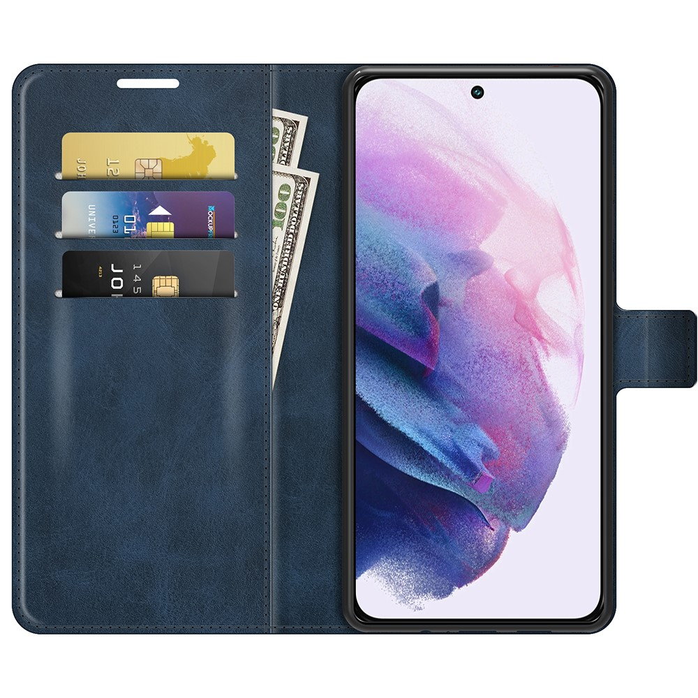 Samsung Galaxy S22 5G Vintage Leder Tasche Flip Cover mit Kartenfächer - Dunkelblau