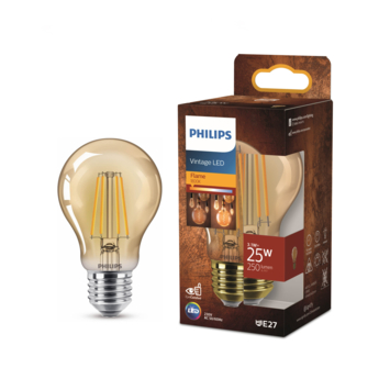 Philips LED E27 25W filament goud