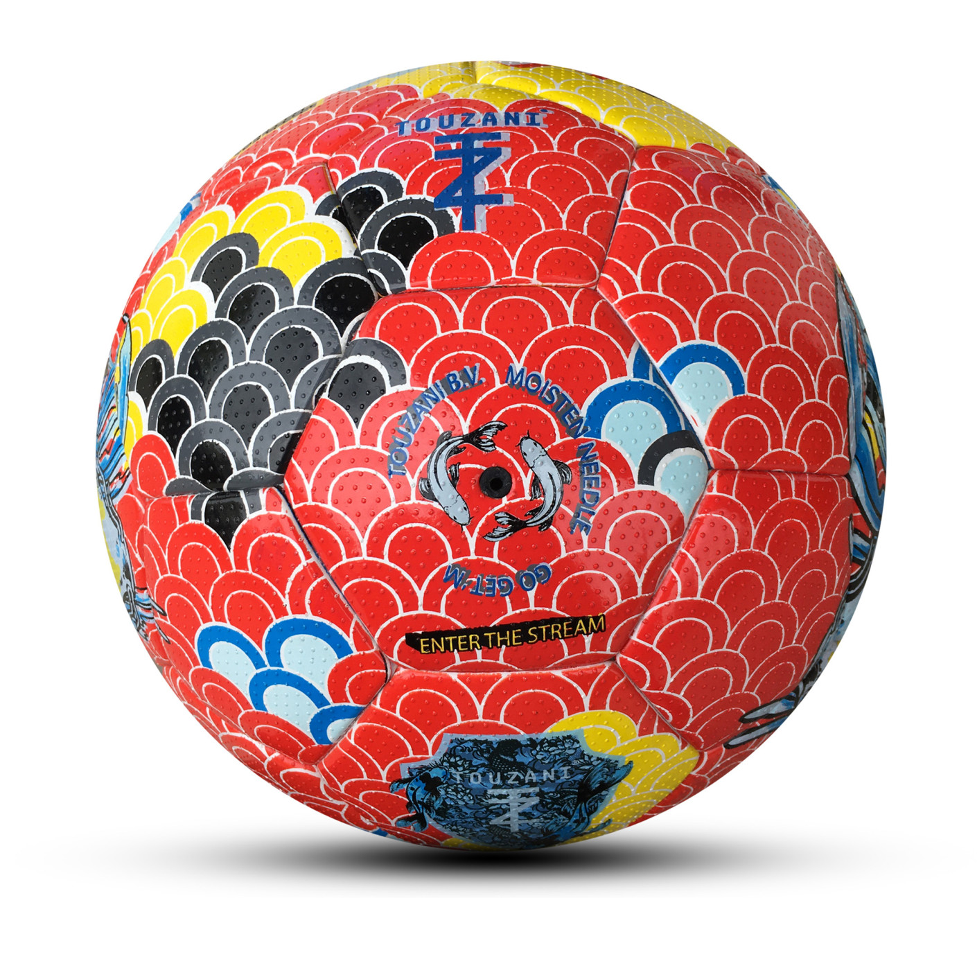 Touzani Koi Straatvoetbal Maat 5 Rood Blauw Geel