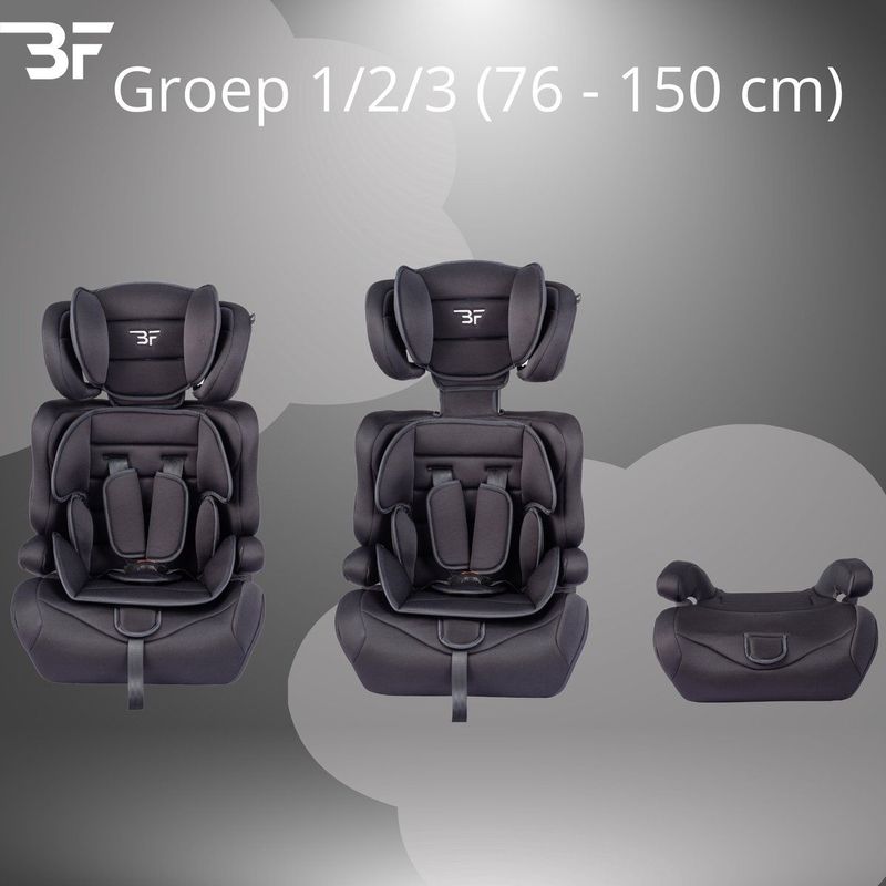 Bebies First Autostoel Grandtour i-Size - Groep 1/2/3 (76 - 150 cm) - Gordel - Zwart