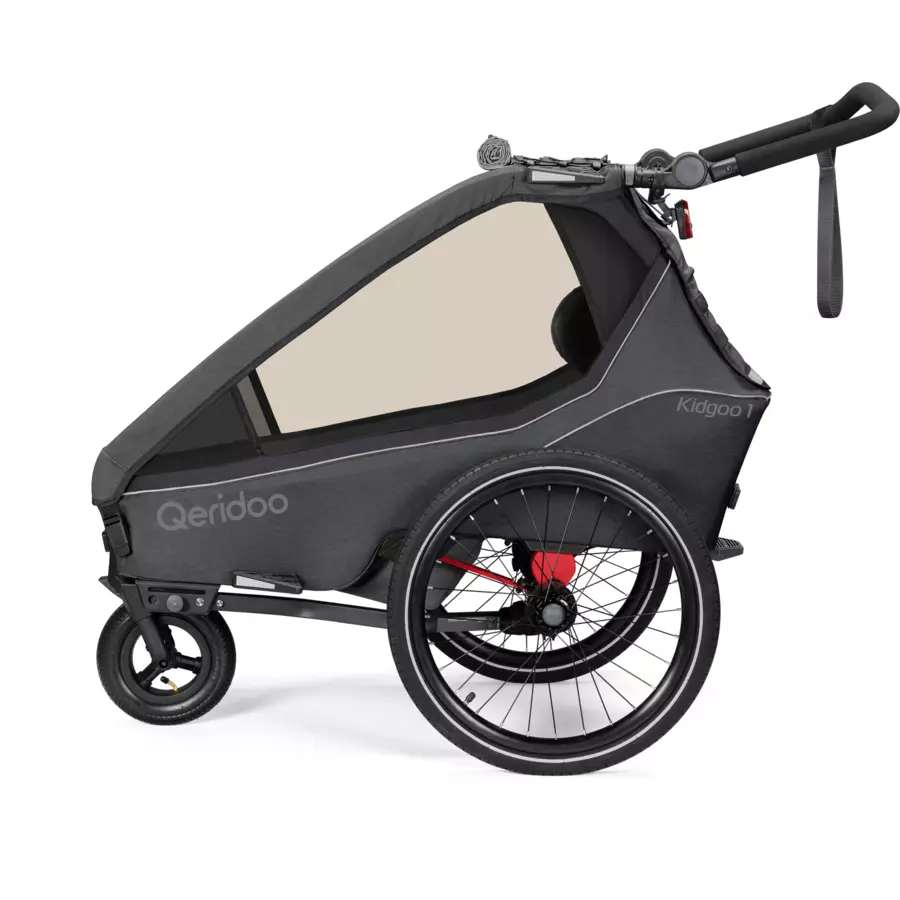 Qeridoo® Kinderfahrradanhänger Kidgoo1 Steel Grey Kollektion 2023