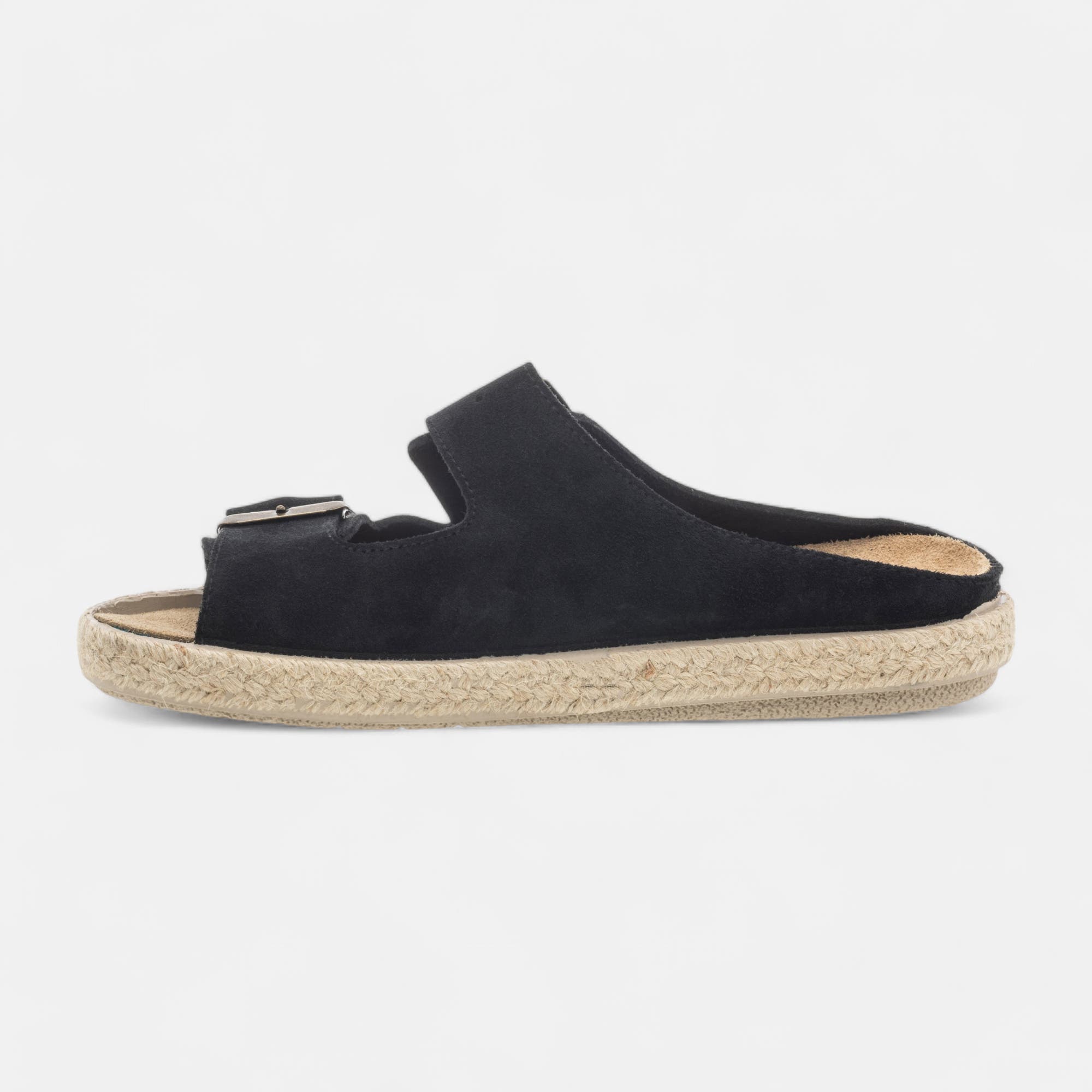 Sandales Femme en cuir noir