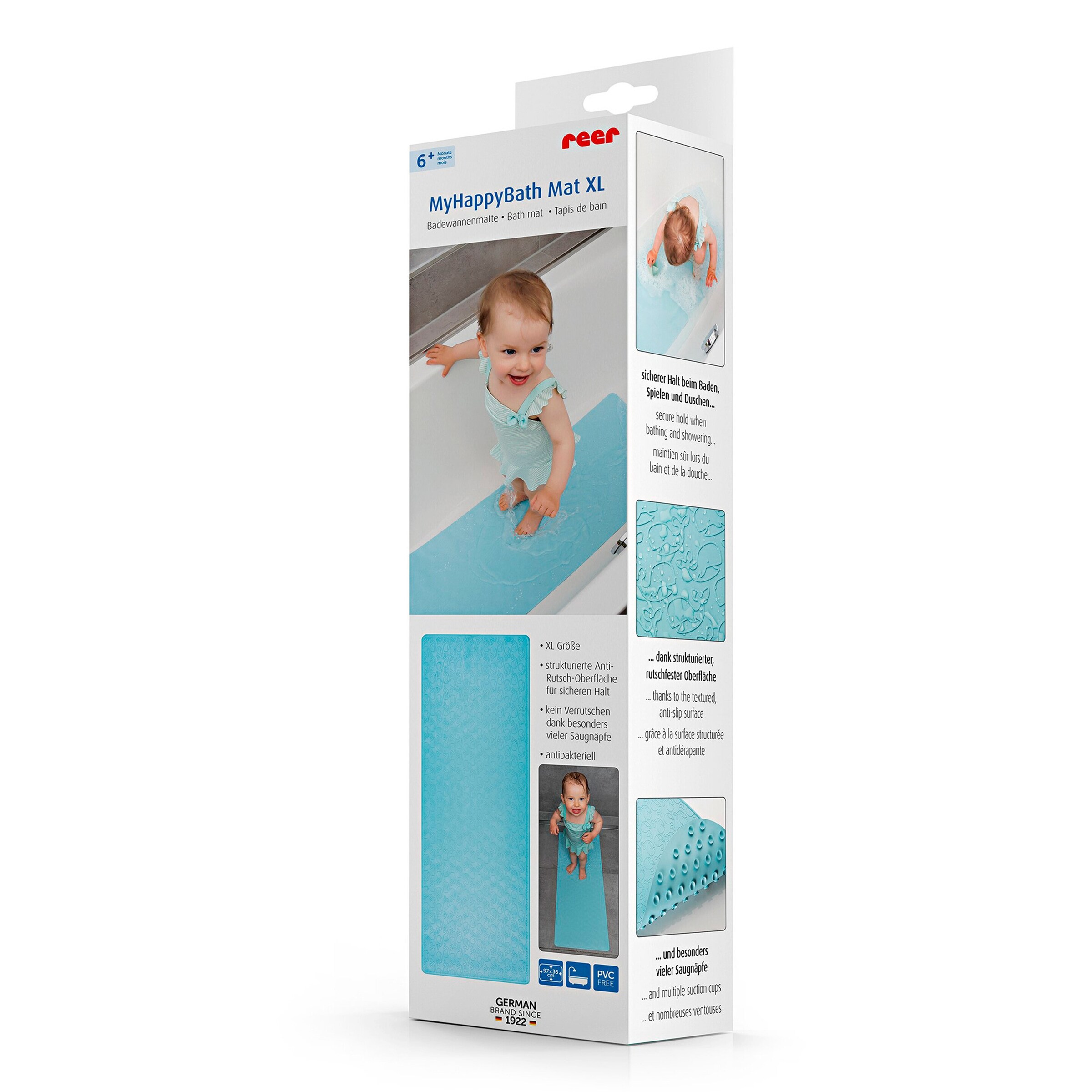 reer Badewannenmatte XL aus Naturkautschuk MyHappyBath Mat