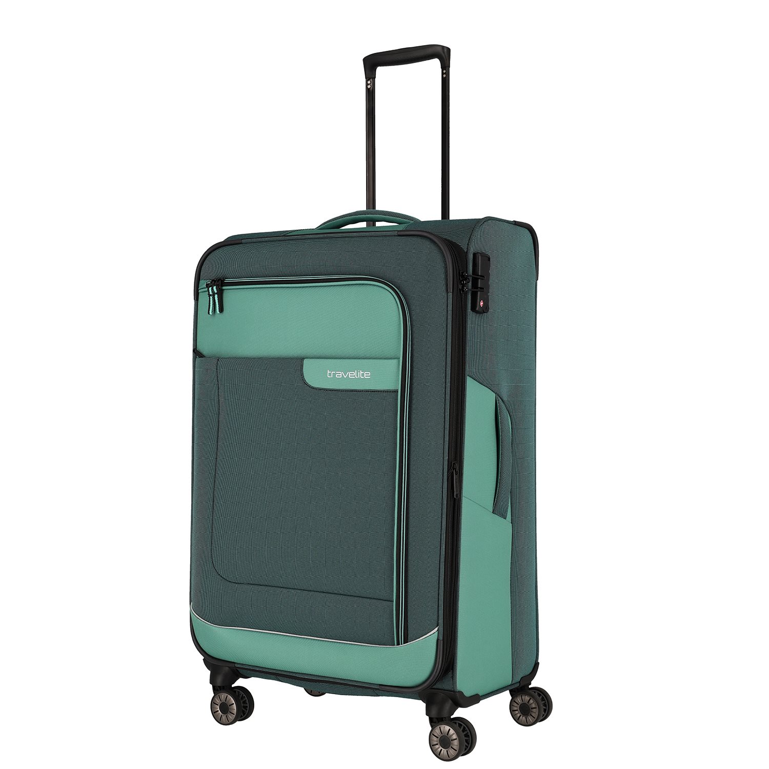 Travelite Viia 4 Wheel Trolley L Expandable green