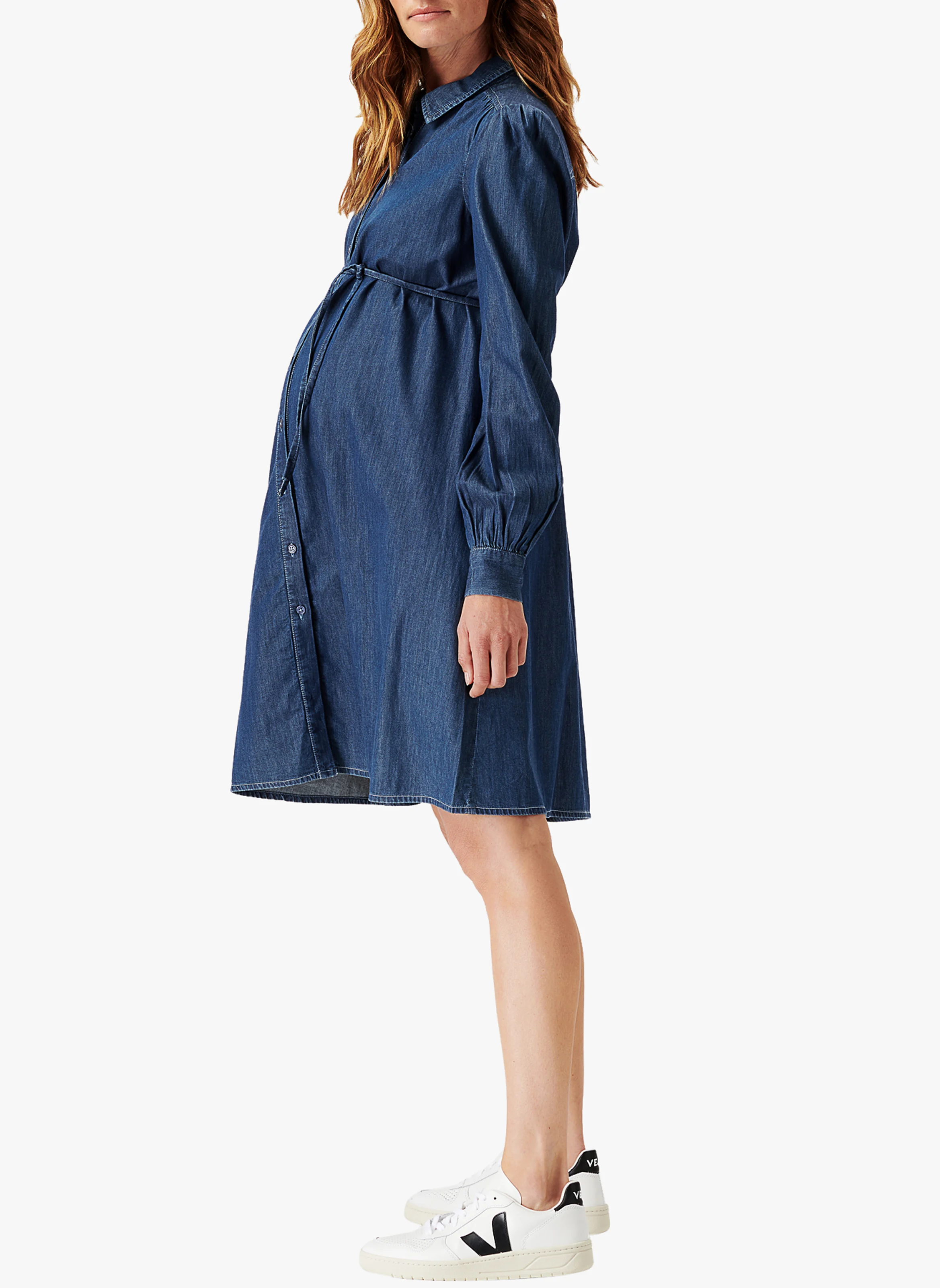 OBERLIN - Robe-chemisier de grossesse en denim | Bleu