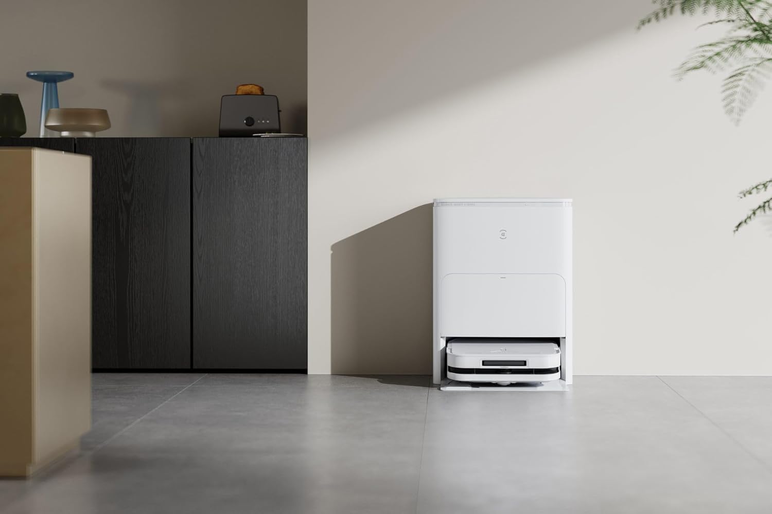 ECOVACS DEEBOT X5 Omni Saugroboter mit Wischfunktion, 12,800Pa Saugroboter, ZeroTangle Technologie, TruEdge™ Edge Mopping, 70℃ heißes Wasser Mop Waschen, Auto Anheben des Mopps, Selbstentleerung