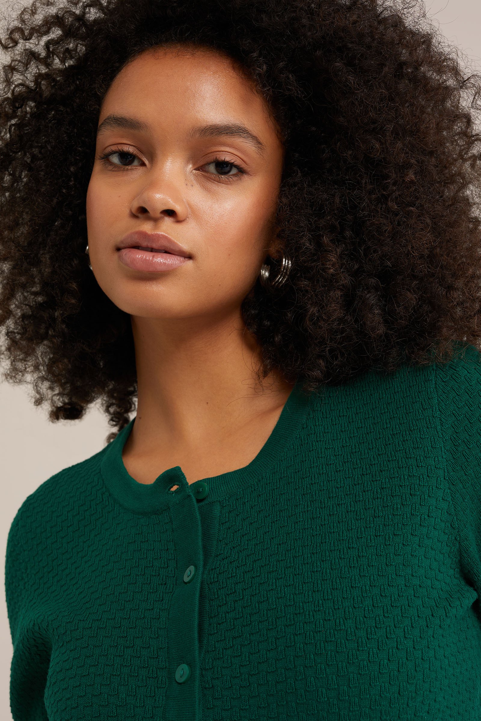 vest met structuur WE Fashion Donkergroen