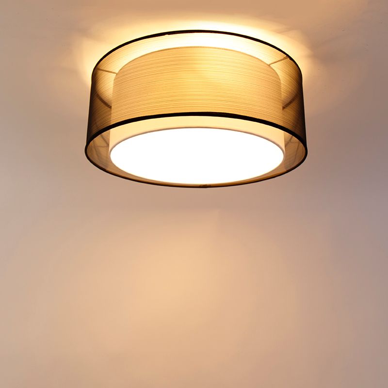 Moderne plafonnière zwart met wit 50 cm 3-lichts - Drum Duo