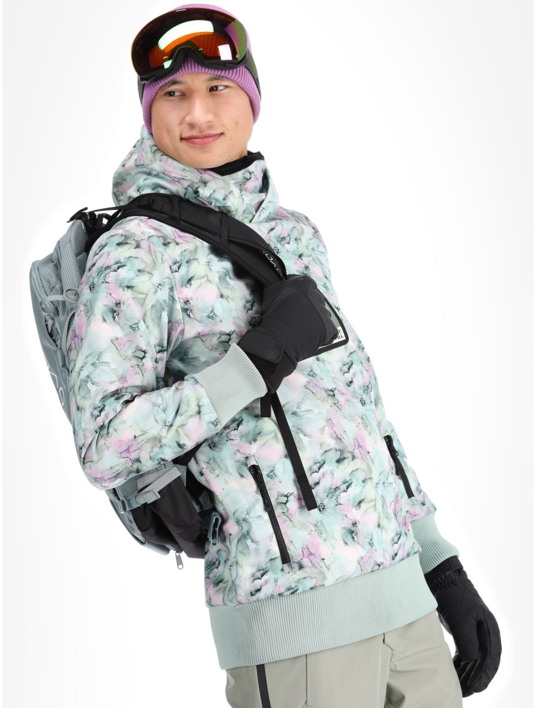 Printed softshell ski-jas heren