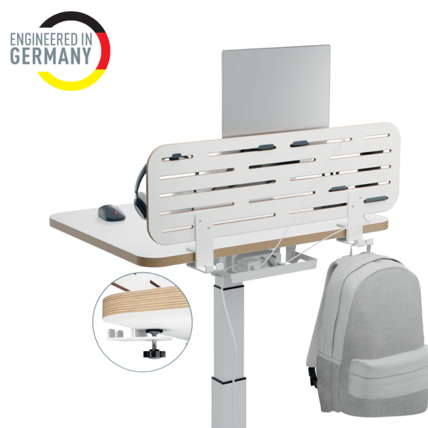 Bureau Ophangbord met laptophouder 80x25 cm wit