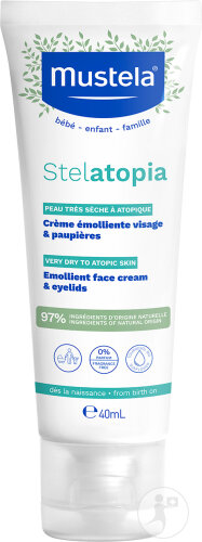 Mustela Stelatopia Crème Émolliente Visage Peau À Tendance Atopique Bébé-Enfant Tube 40ml