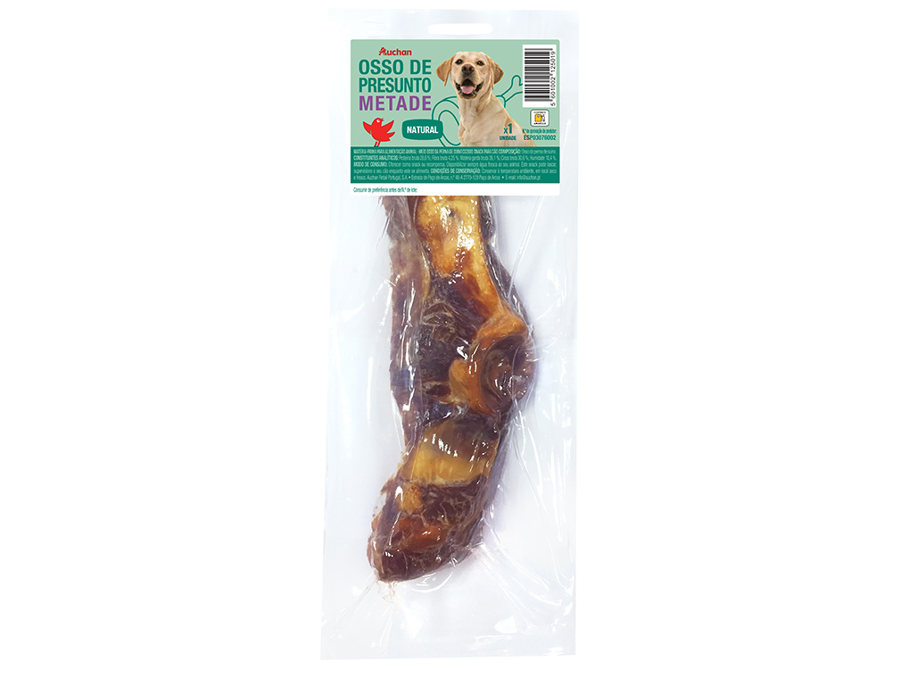 OSSO PARA CÃO AUCHAN MEIO OSSO PRESUNTO 1UN