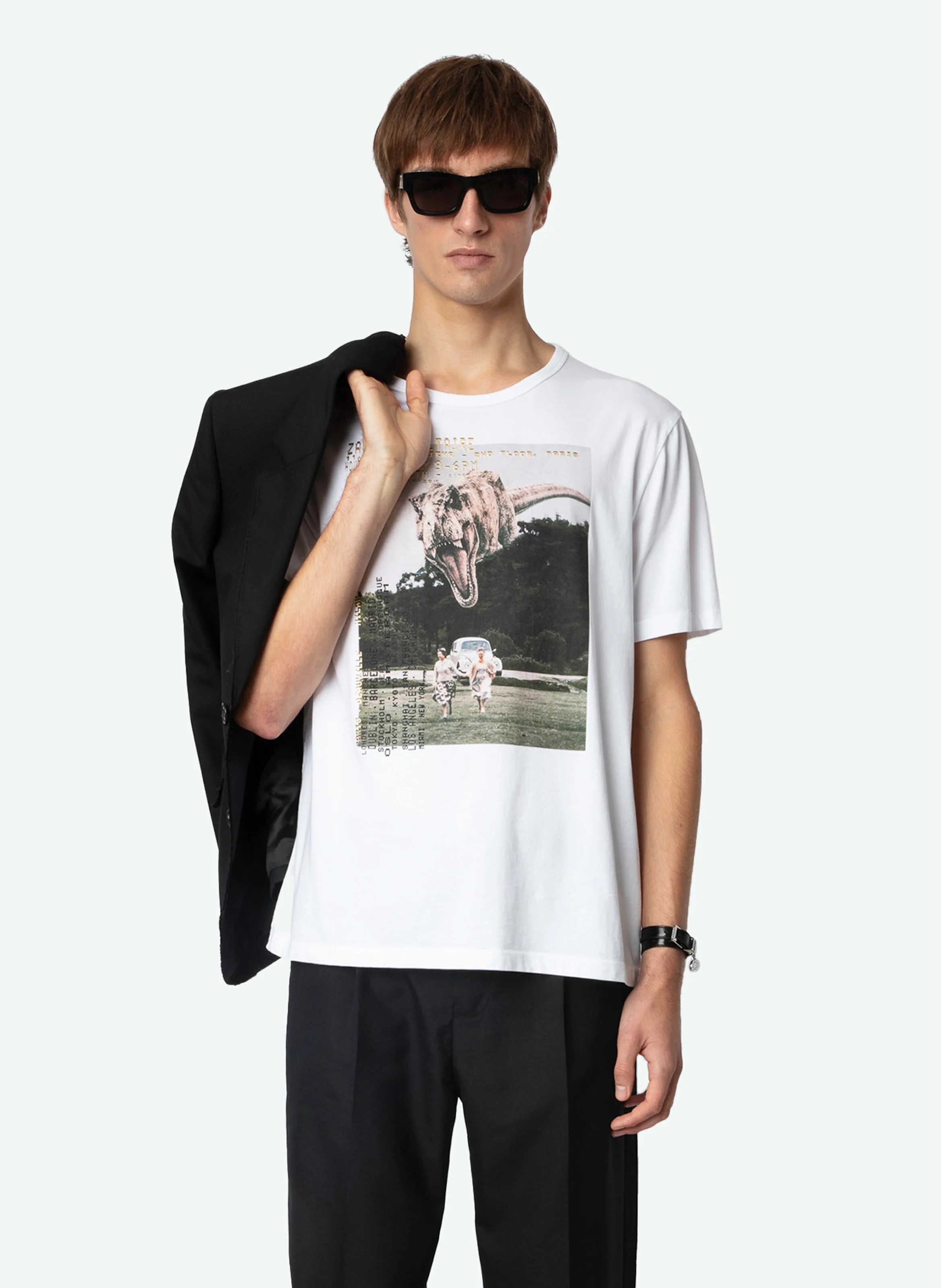 TED - Tee-shirt droit en coton bio sérigraphié | Blanc