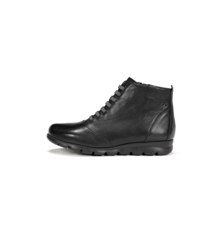 Botas de tornozelo Fluchos Susan F0356 em couro preto