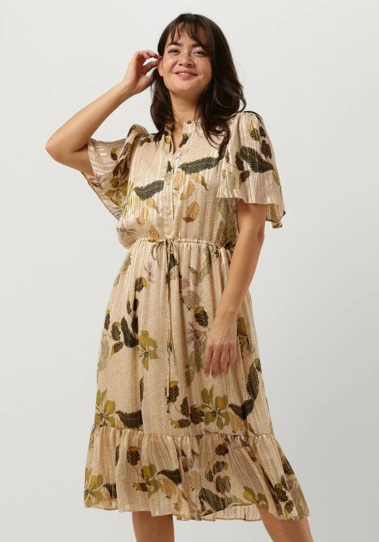 SECOND FEMALE gebroken wit second female midi jurk brezza dress