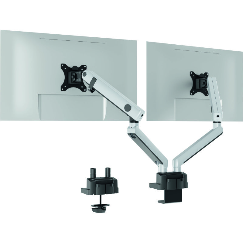 Bras support écran double SELECT PLUS fixation sur table