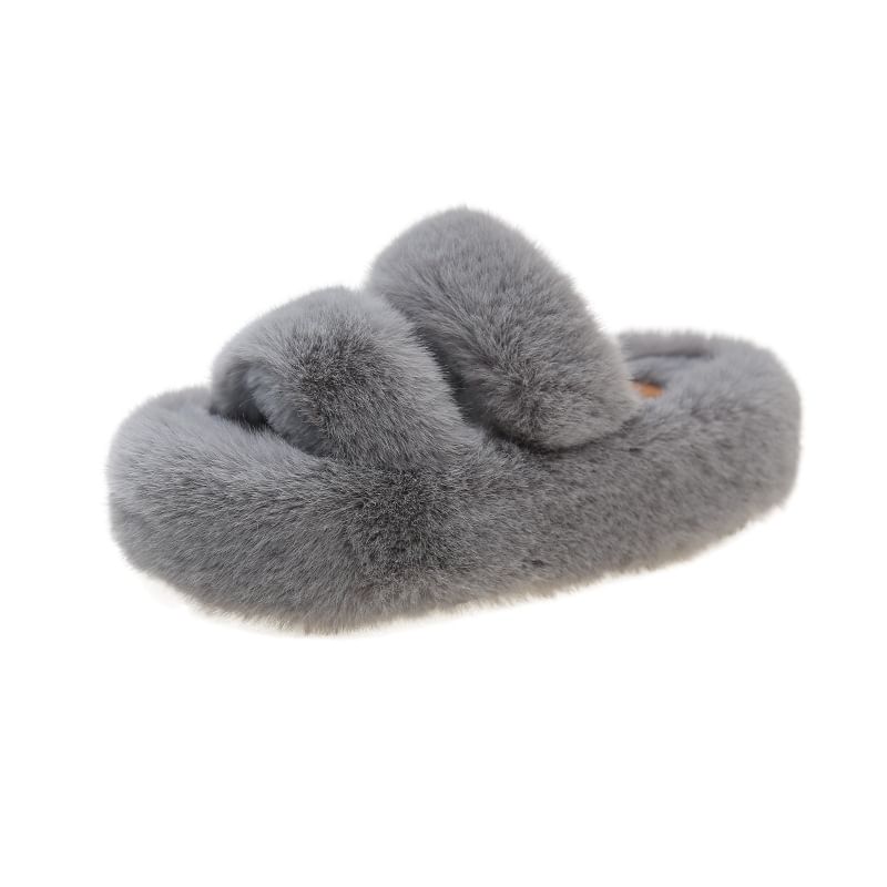 Asterisk - Platform Fluffy Slide Sandalen