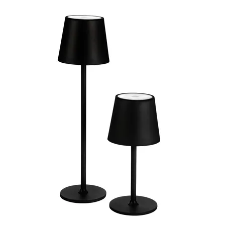 Idena LED Tischleuchte mit Akku in schwarz, 37cm, dimmbar