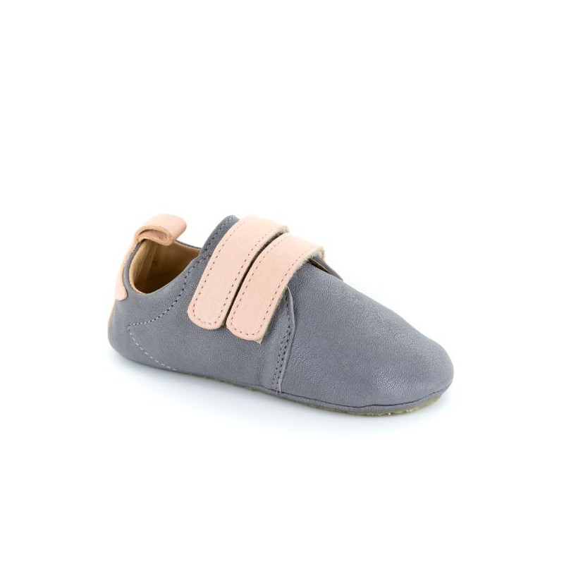 Hob Hob semelle crêpe Zayn gris velcros rose