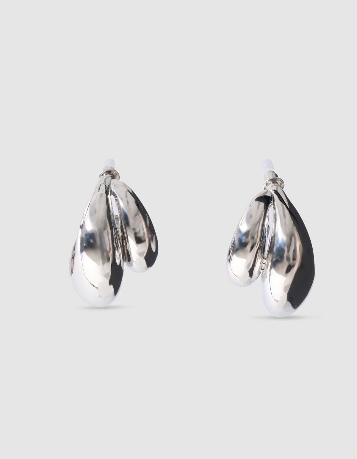 Double Drop Oorbellen Zilver