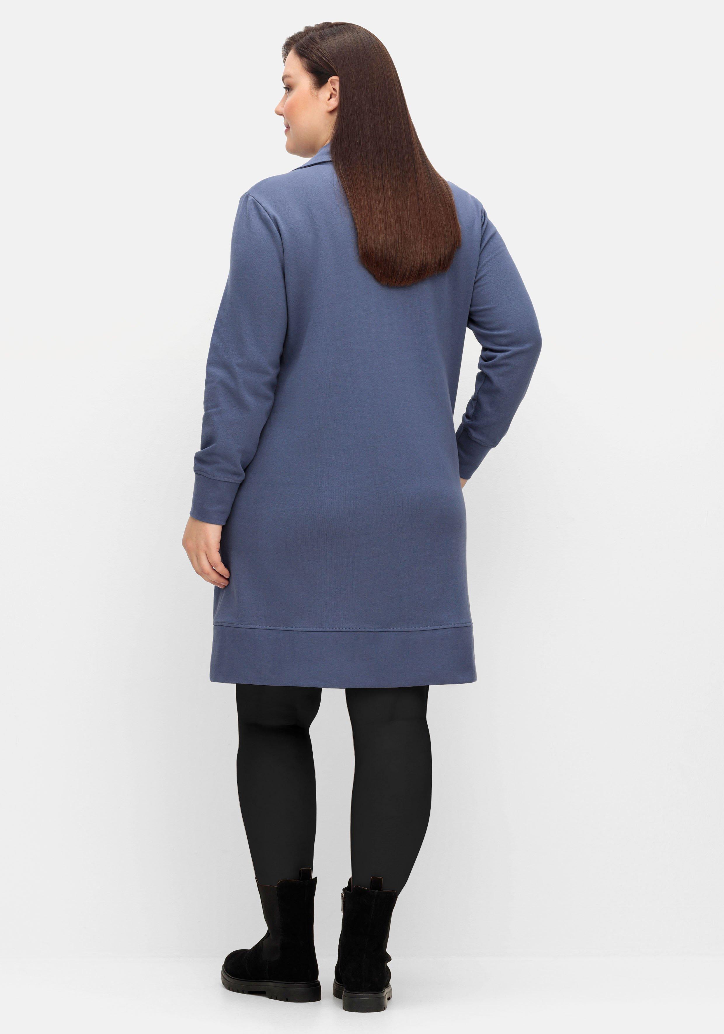 Sweatkleid mit Kragen und Wordingprint vorn