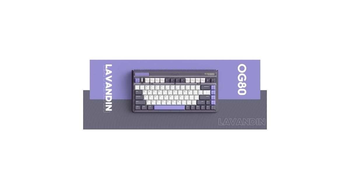 IqunixOG80 Lavandin Wireless Mechanical Keyboard, gaming toetsenbord  (Lavendel, US lay-out, Cherry MX Brown, 80% (TKL), Hot-swappable, PBT, 2.4GHz | Bluetooth 5.1 | USB-C)