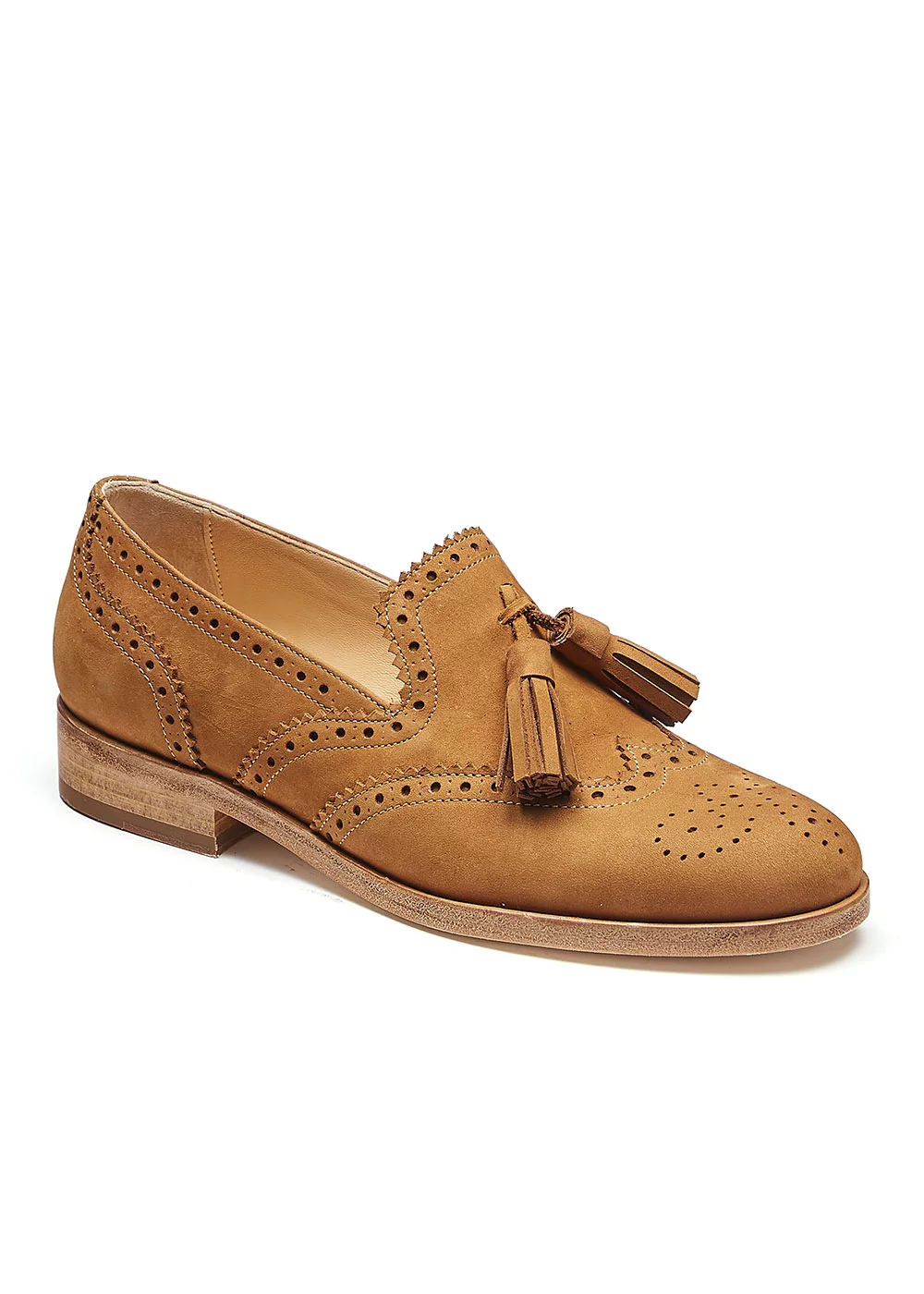 MOCASSIN PERFO PAMPILLES NUBUCK CAMEL