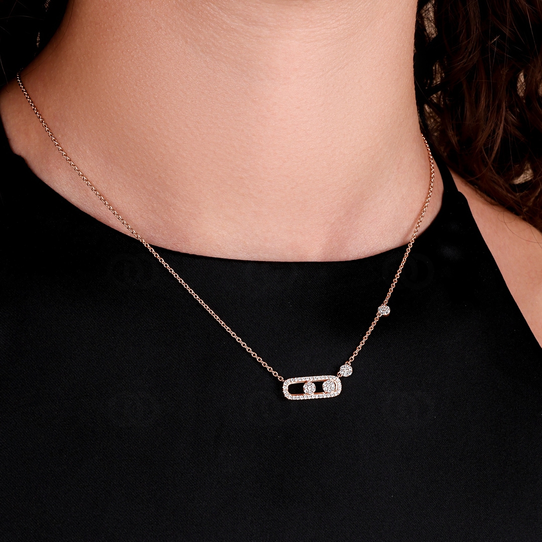 Collier 750/18 K Roségold mit Diamanten 0.28 ct H/Si