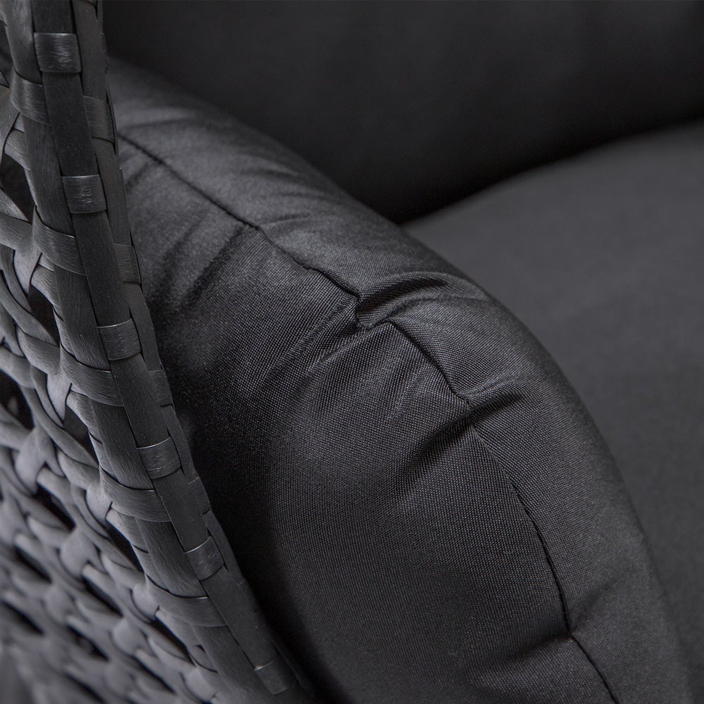 HOME DELXUE - TWIN polyrattan hangstoel - alleen kussen, kleur: zwart