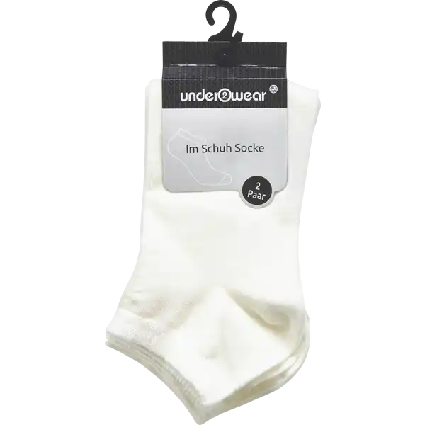2er Pack Im Schuh Socke unisex weiß Gr. 43 / 46