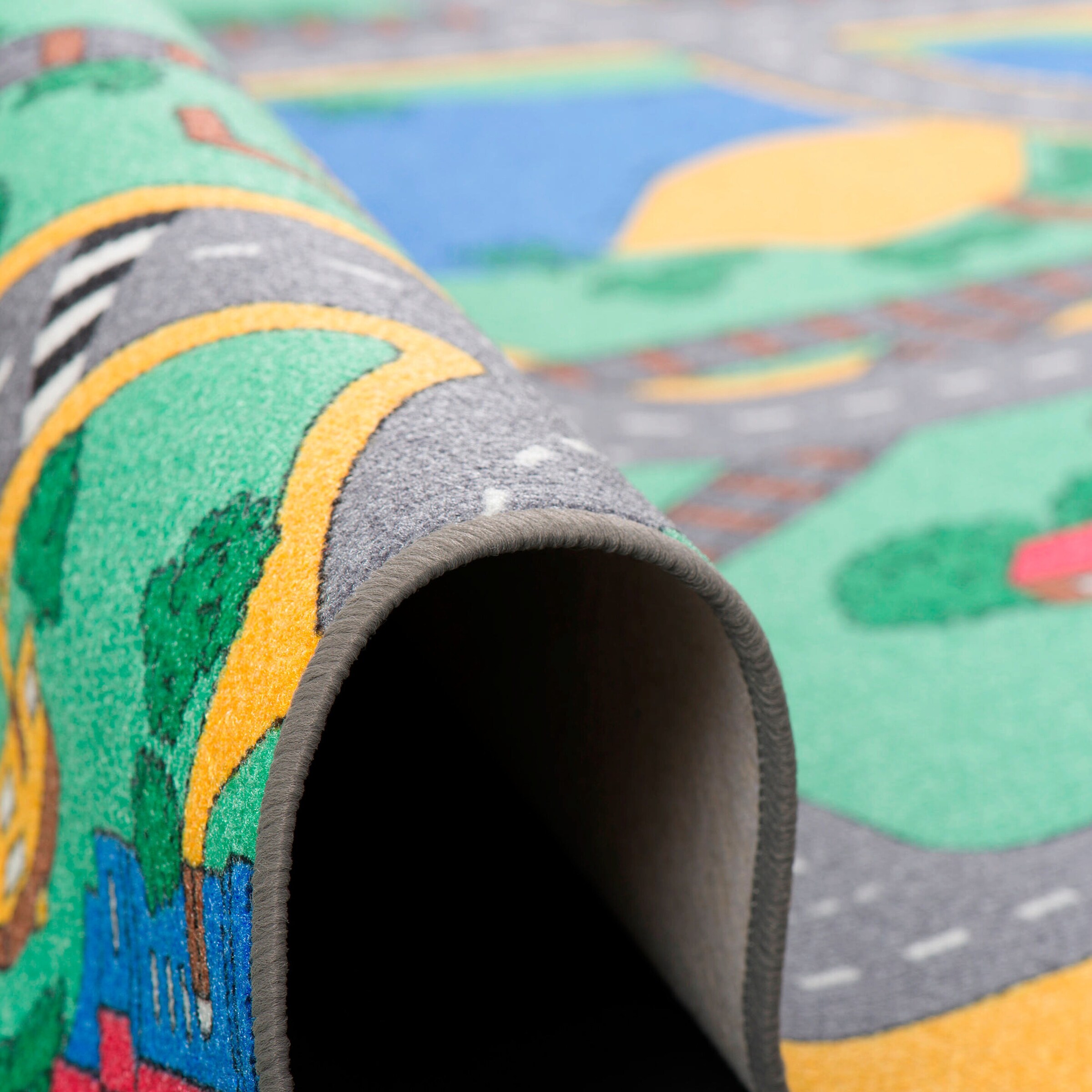 Snapstyle Kinder Spiel Straßenteppich Bunt - 160x200 cm