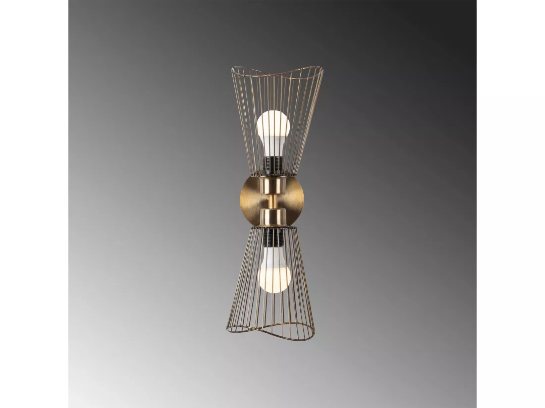 Applique Murale Interieur, Lampe Murale Industrielle Bois, Vintage 16x16x48 Cm