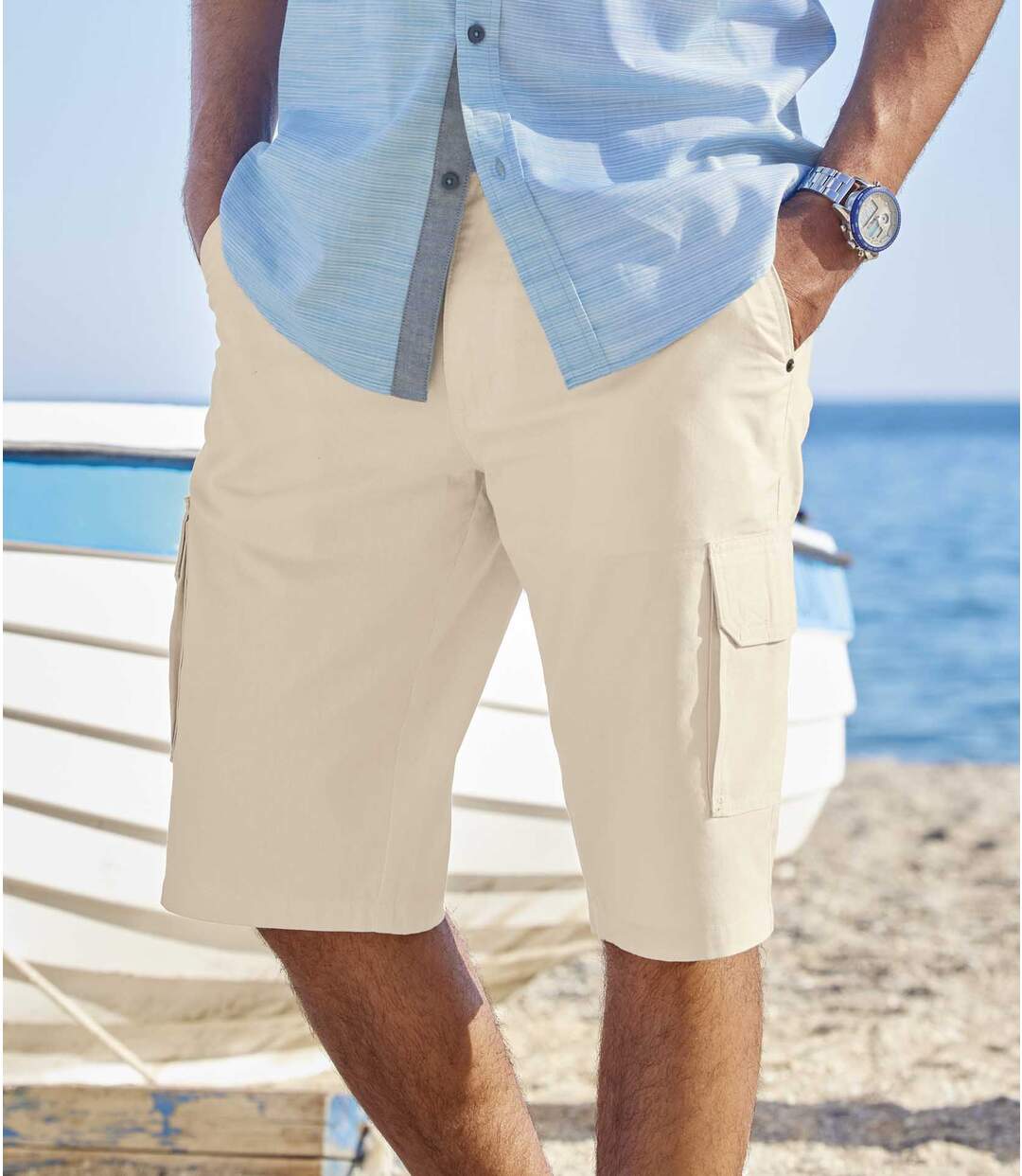 Bermuda Cargo en Toile Santorin