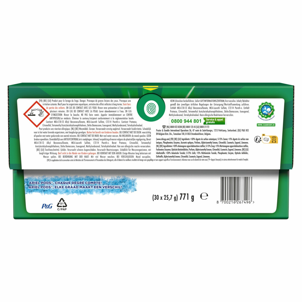 4x Ariel 4in1 Wasmiddel Pods Ultra Vlekverwijderaar30 stuks