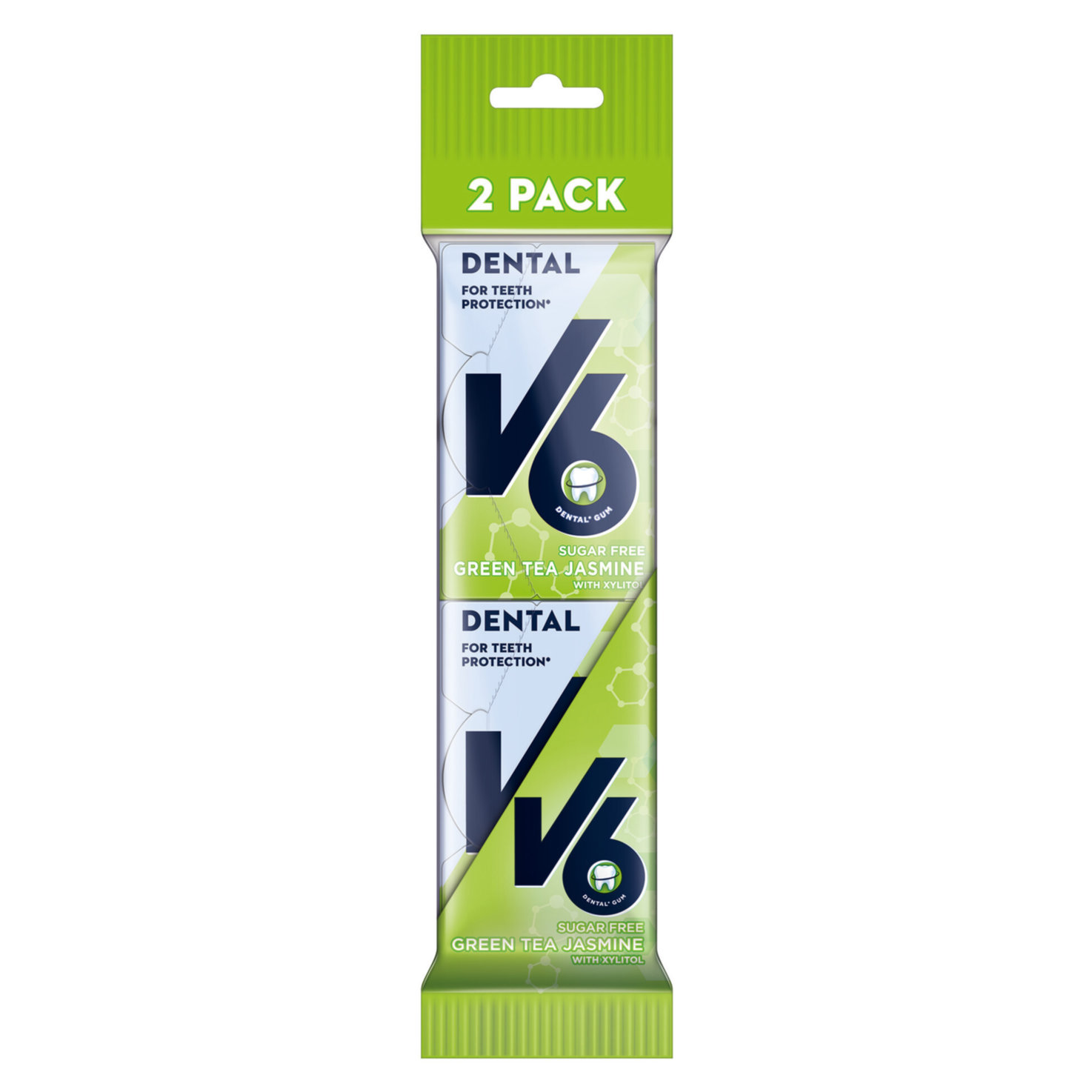 V6 Dental Green Tea Jasmin 2xPack