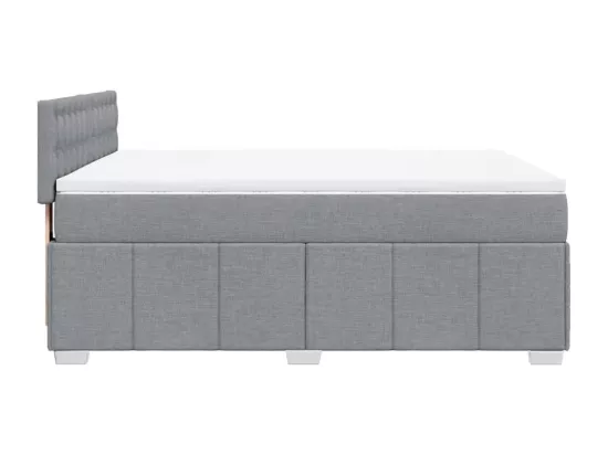 Sommier à lattes de lit avec matelas Gris clair 160x200cm Tissu