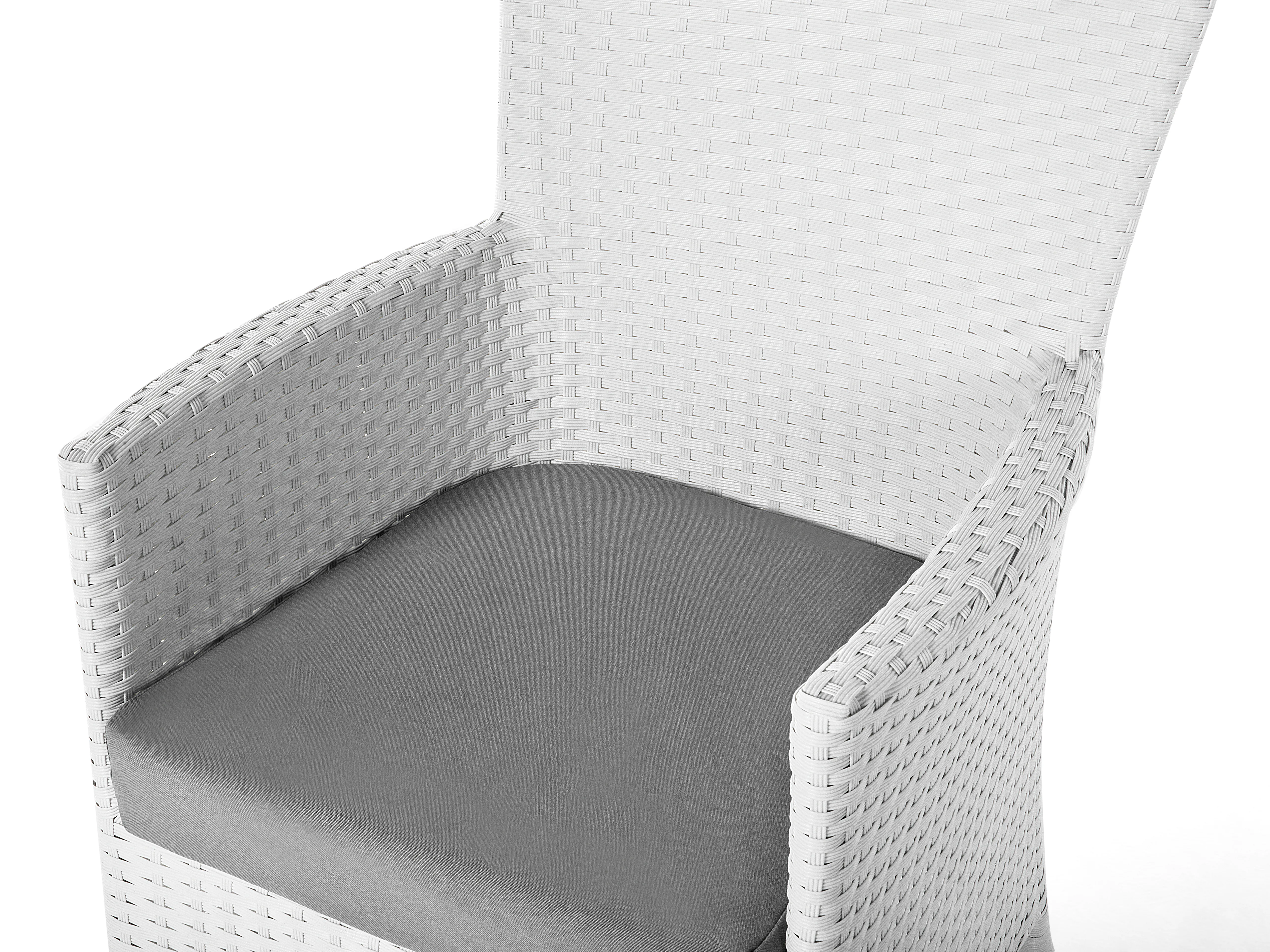 Tuinset 8-zits ITALY met kussens PE rotan Wit