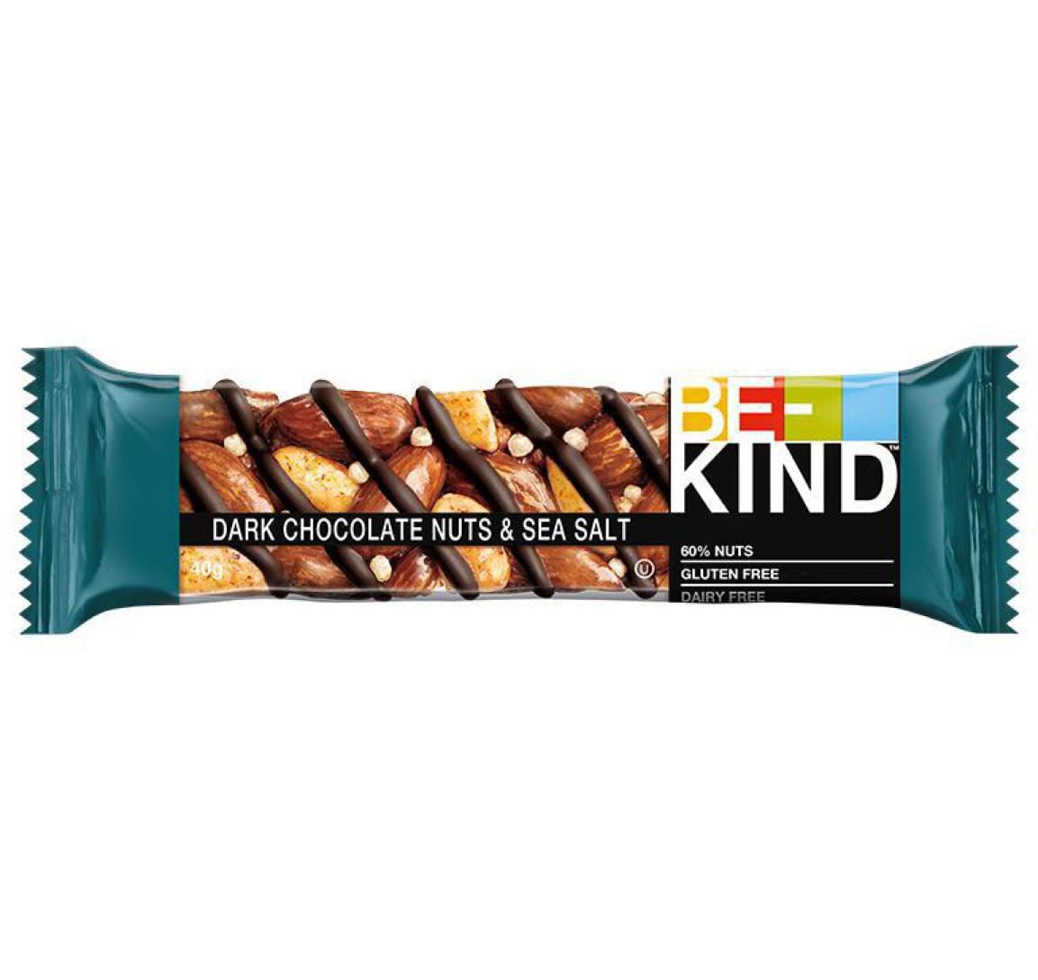 Riegel Dark Chocolate Nuts & Sea Salt 12 x 40 gRiegel aus dunkler Schokolade mit Nüssen und Meersalz