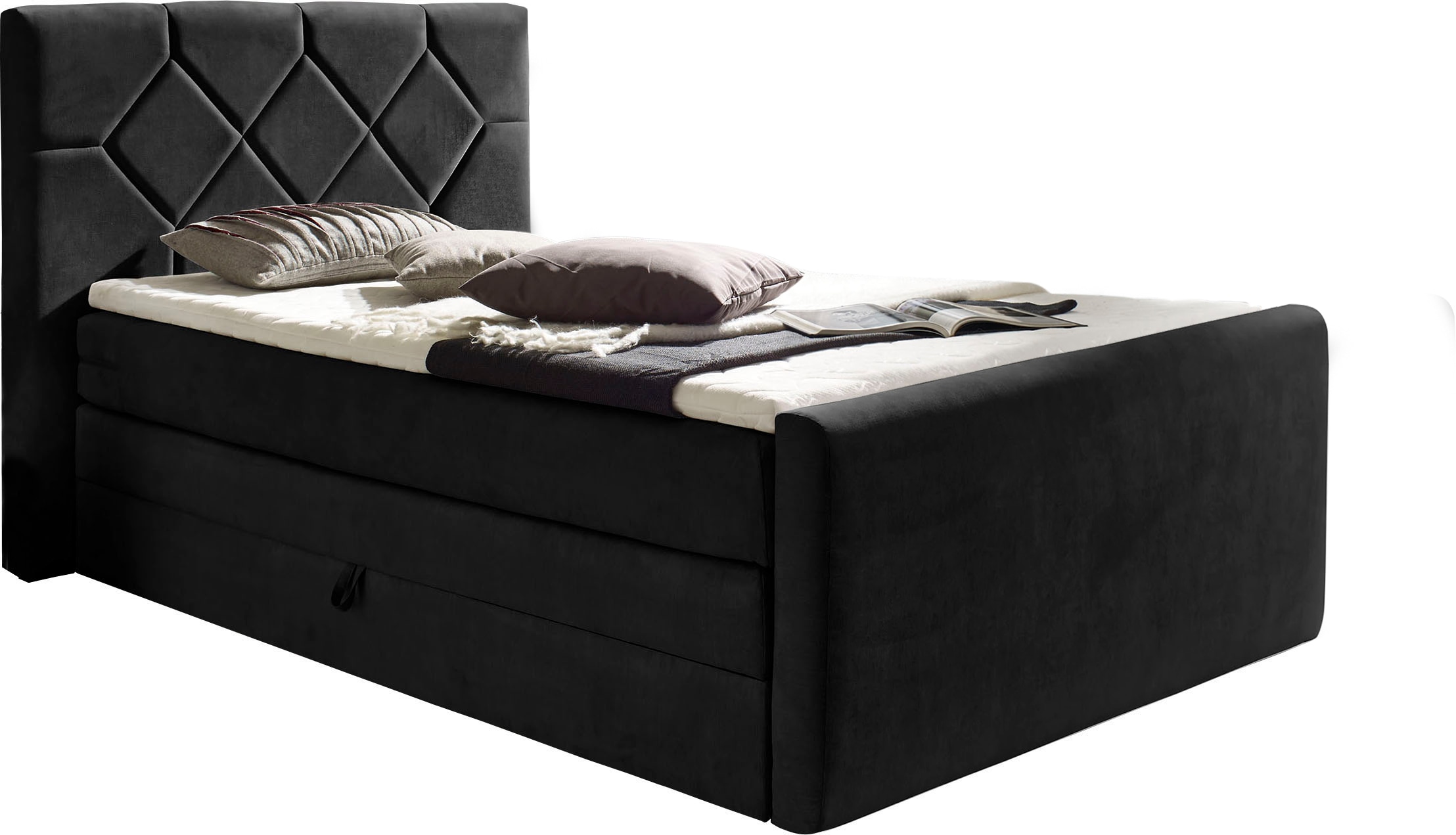PLACES OF STYLE Boxspringbett »Atlanta« inklusive Topper und Bettkasten