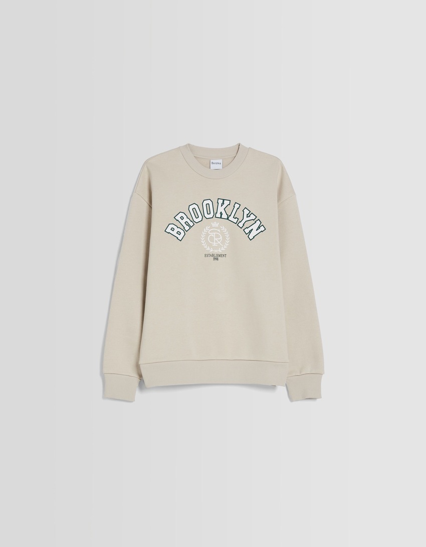 Moletom de gola redonda com estampa Brooklyn