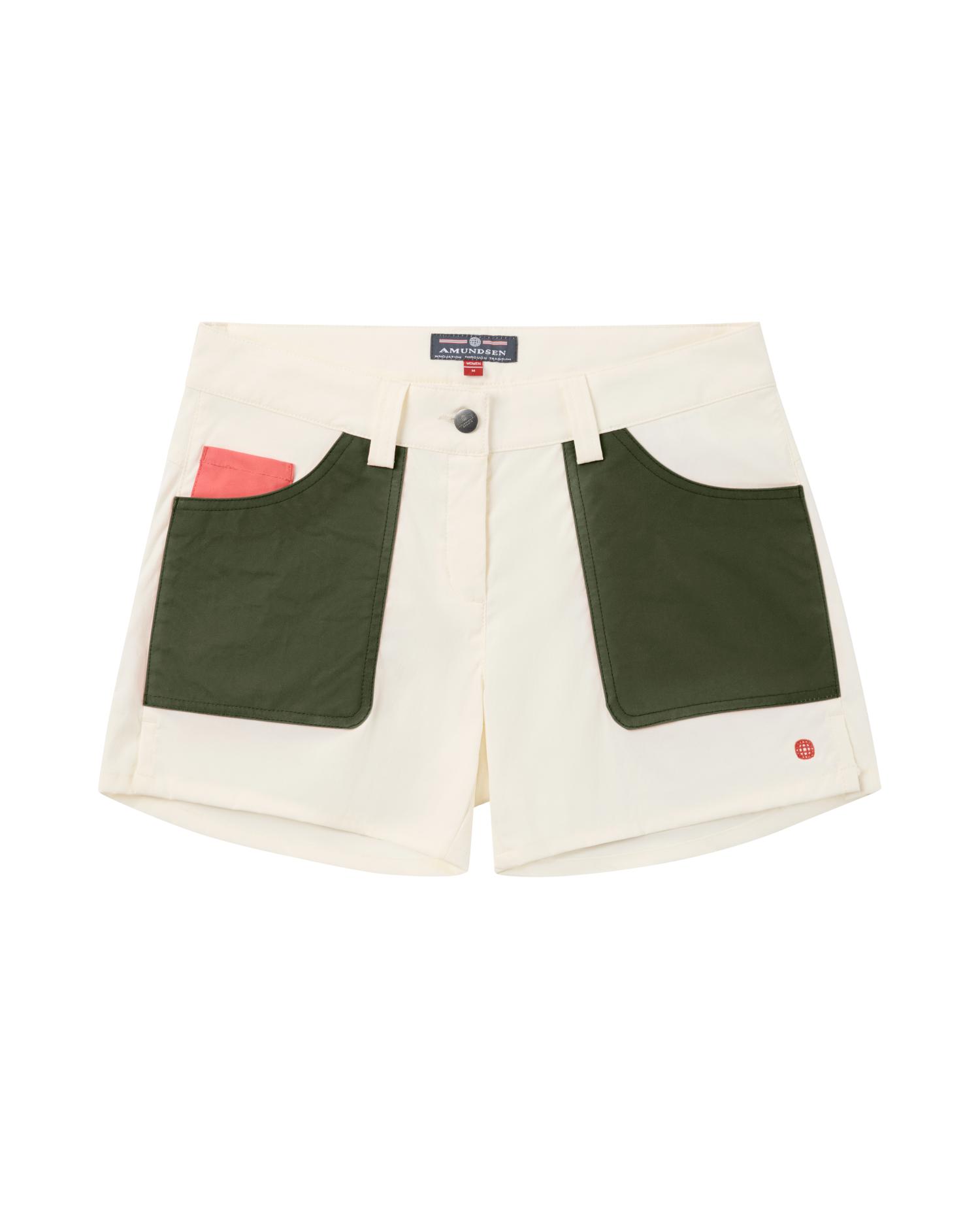 Amundsen 5Incher Field Shorts Womens Off White/Green