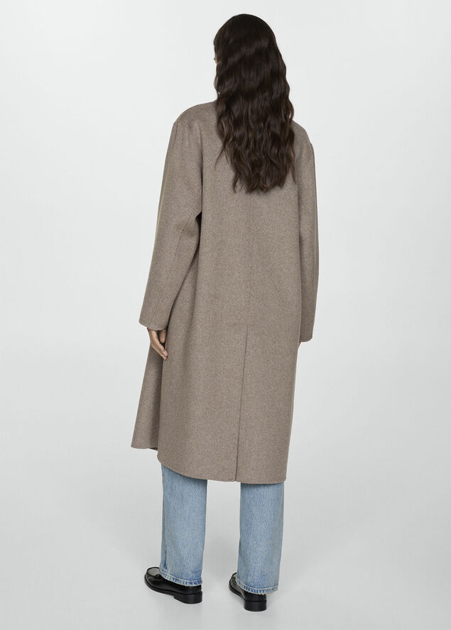 MANGO Handmade oversized wool coat Medium brown