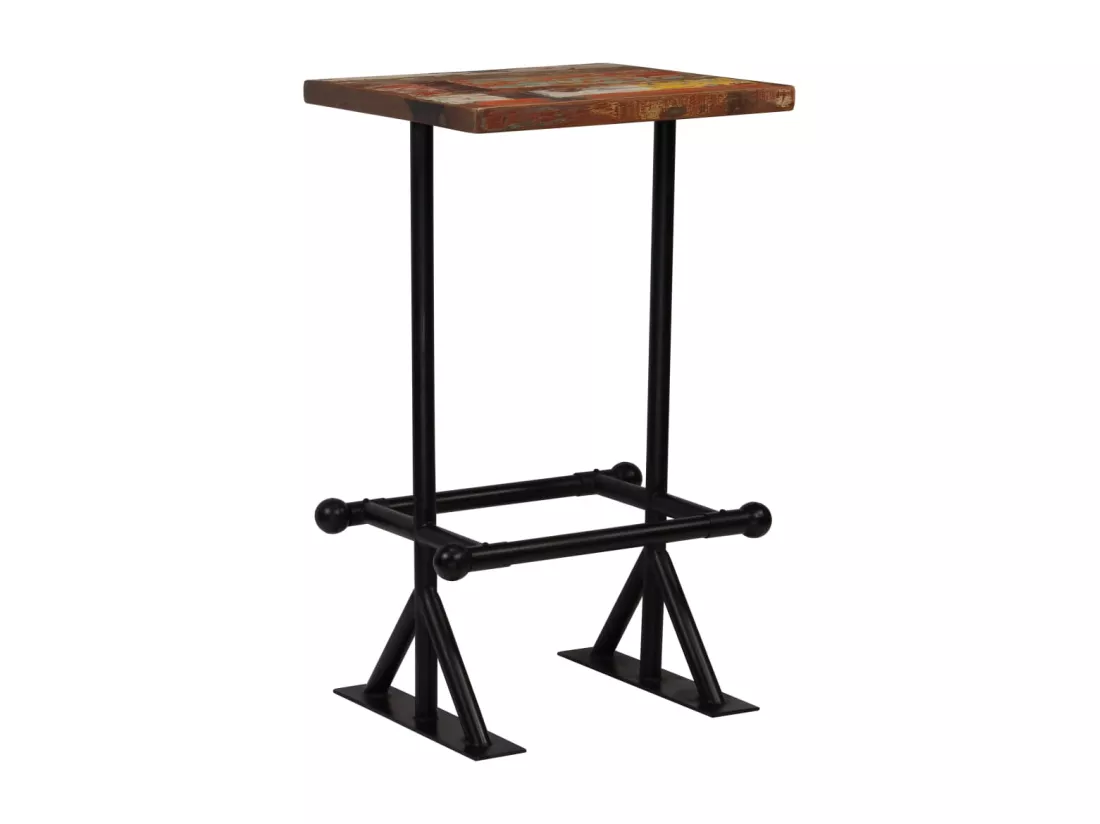 Mobilier de bar 3 pcs Bois de récupération massif Multicolore