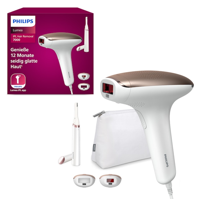 Philips IPL-Haarentferner »Lumea S7000 BRI921/00« 250.000 Lichtimpulse 2 Aufsätze (Körper und Gesicht), inkl. Präzisionstrimmer