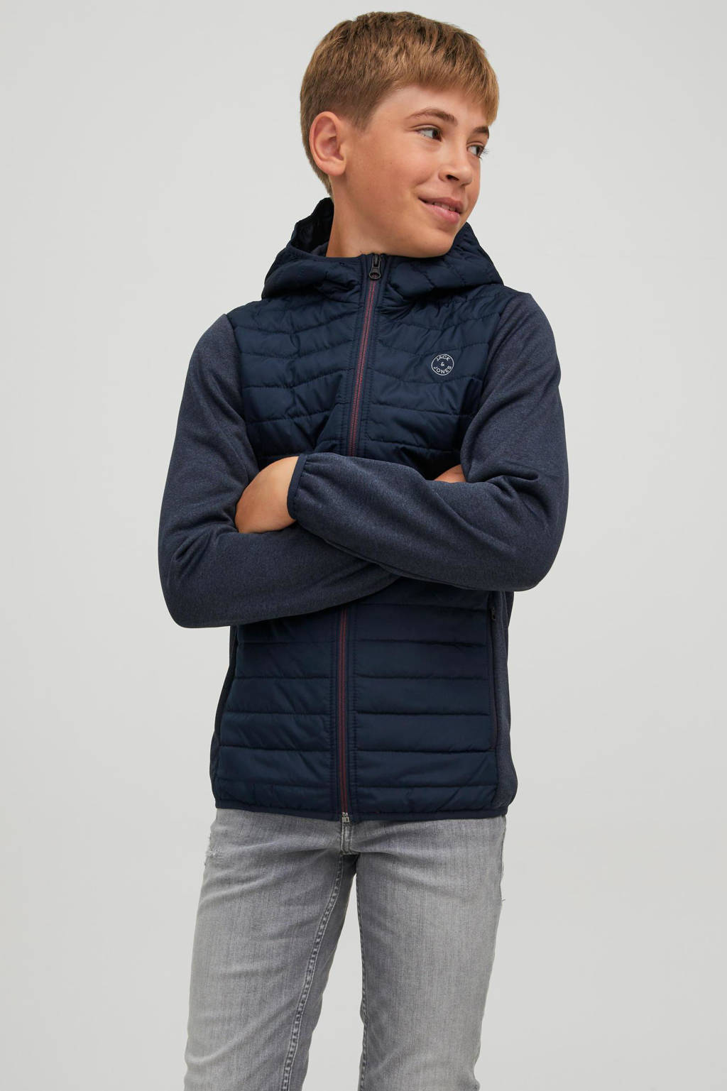 JACK & JONES gewatteerde tussenjas JJEMULTI donkerblauw